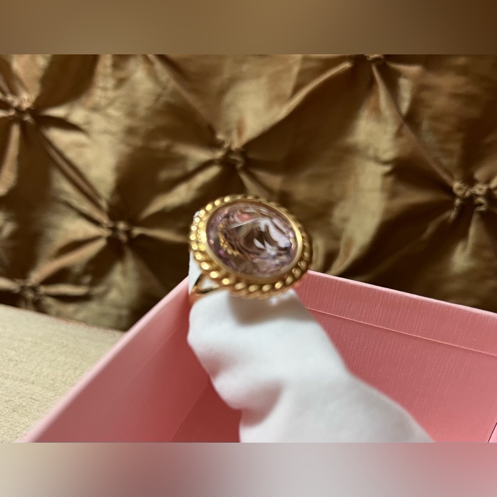 Pink Amethyst Rose de France NWT 14k Gold Ring 💕 - Picture 6 of 15